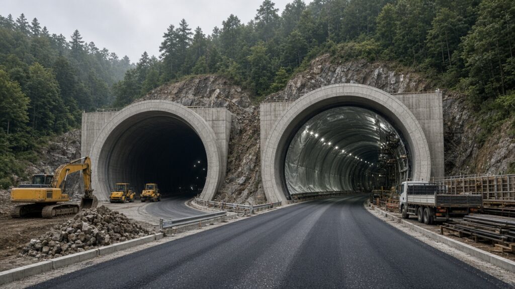 Tunel în construcție pe Autostrada A1 Margina – Holdea