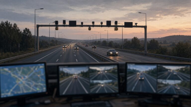 Ilustrație: monitorizare trafic pe autostradă (infotransport.ro)